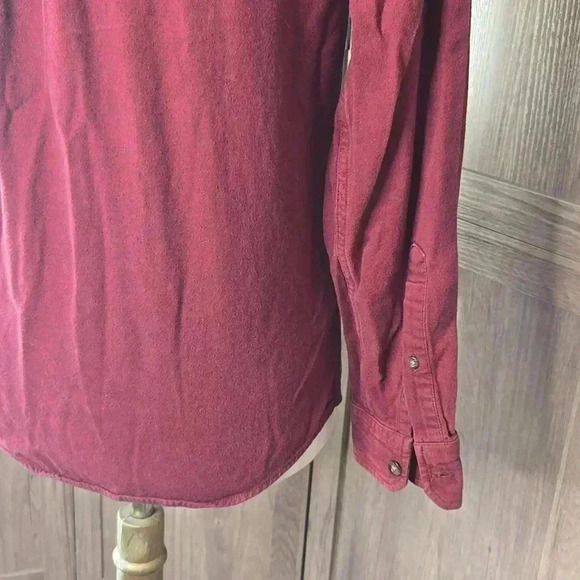 Men's Flannel Red Button-Down Shirt - Picture 6 of 9